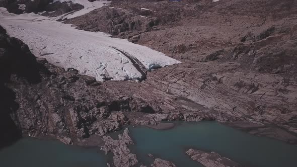 Scenic glacier aerial footage