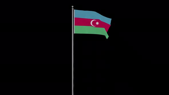 Azerbaijan Flag Pole Loops With Alpha