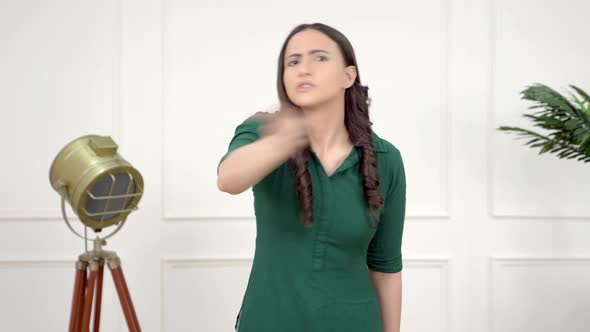 Angry Indian girl saying No