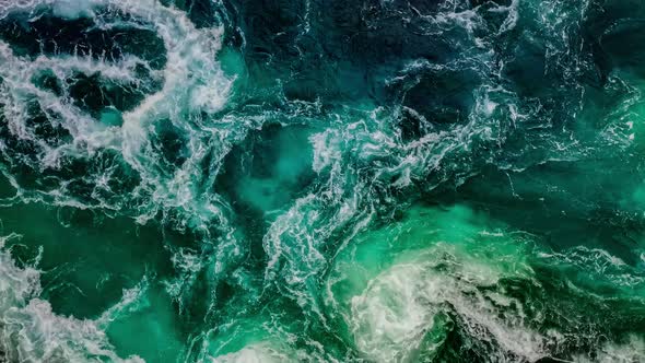 Waves of Water of the River and the Sea Meet Each Other During High Tide and Low Tide