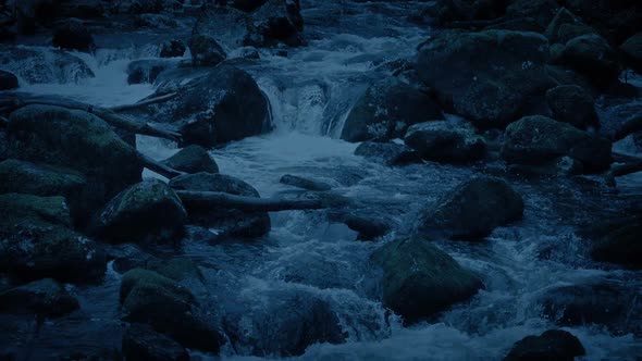 Following A River Top To Bottom In The Evening