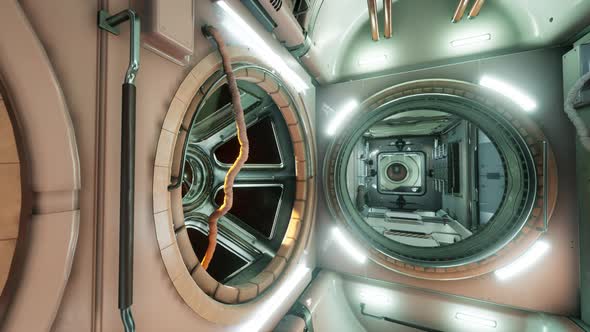 Interior of Futuristic Internation Space Station