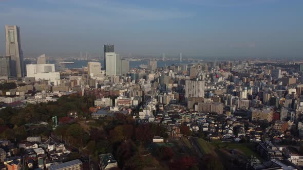 Skyline Aerial view in Yokohama