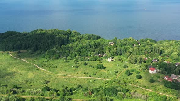 Baltic Coastline with Green Summer Forest and the Sea
