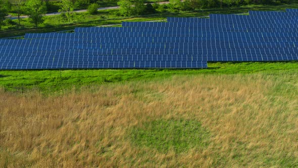 Solar Batteries Farm in Countryside