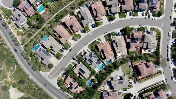 Aerial View of Upper Middle Class Neighborhood Around Double Peak Park in San Marcos