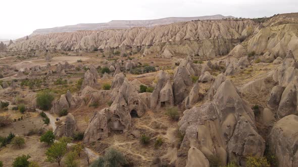 Cappadocia Landscape Aerial View. Turkey. Goreme National Park