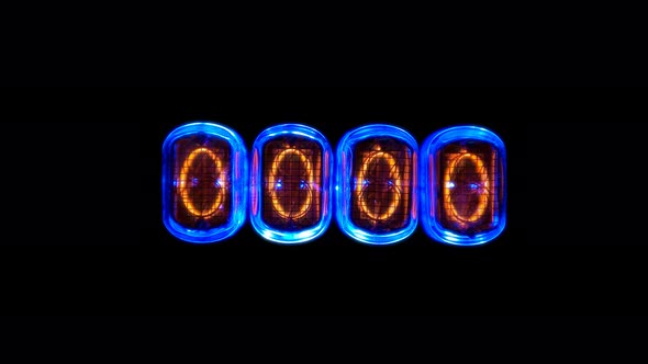 Counting Time Counters, Numerical Counter Numbers Quickly Change Sequentially, Gas Discharge