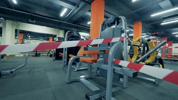 Premises of a Fitness Center Closed During Pandemic