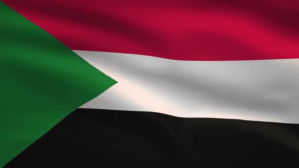 Sudan Windy Flag Background 4K