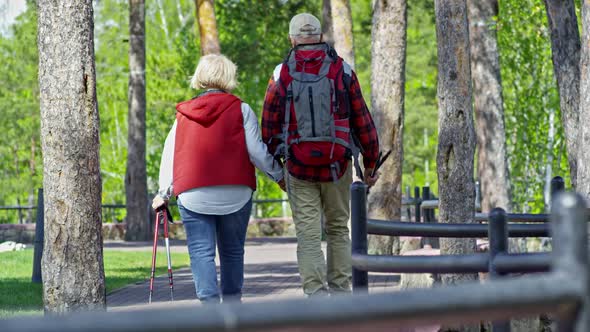 Senior Couple Enjoying Stroll in Park