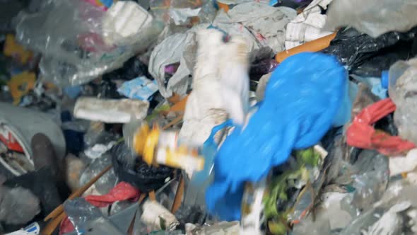 Discarded Garbage at a Recycling Factory