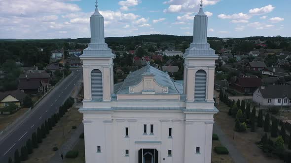 Flight of the Camera Over the Catholic Church in Eastern Europe
