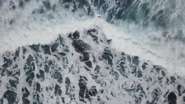 Overhead Sea Waves Aerial Background