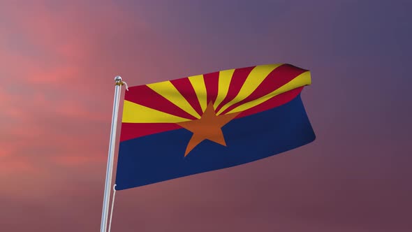 Flag Of Arizona Waving 4k