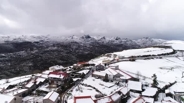 Snow covered village