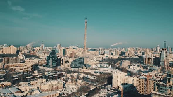 Demolition of the unfinished TV tower by a directional explosion