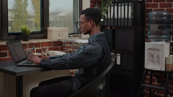 Portrait of African American Employee Doing Commercial Work