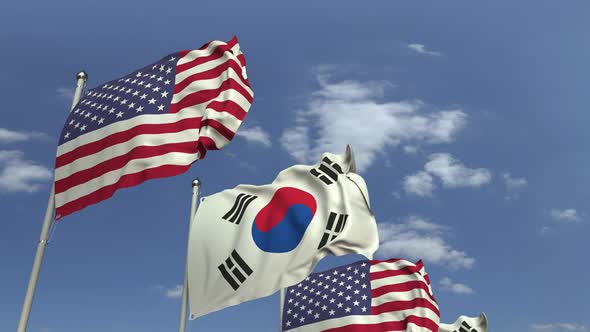 Flags of South Korea and the USA