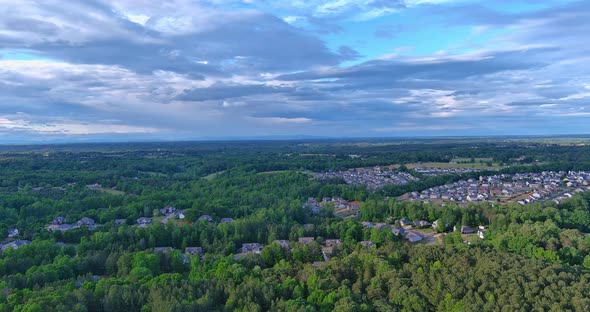 Panorama Aerial View a Boiling Springs Small Town of Residential District Suburban Development in