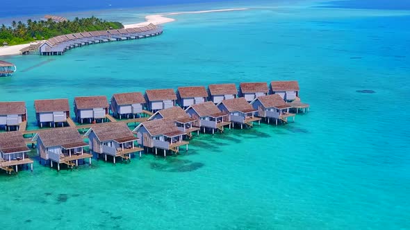 Aerial drone nature of coast beach time by blue sea with sand background