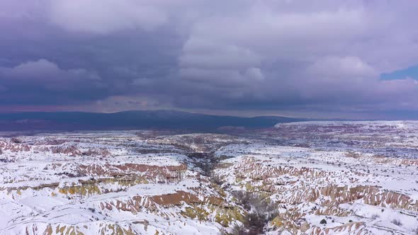 Rock Formations of Cappadocia in Winter