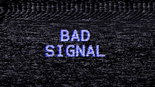 Bad Signal Television screen error. SMPTE color bars technical problems.