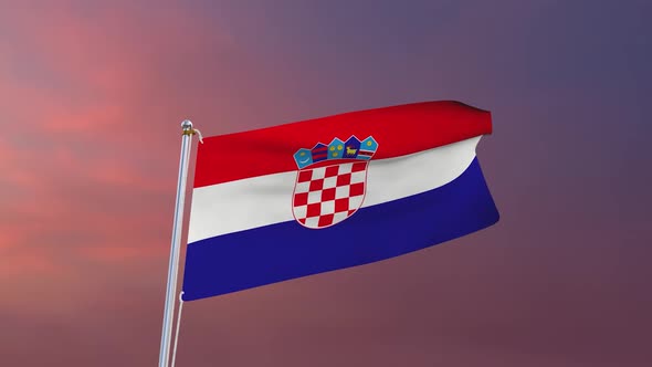 Flag Of Croatia Waving