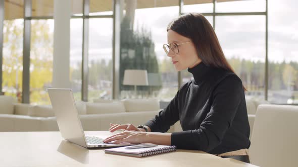 Business-Like Woman Working On Laptop