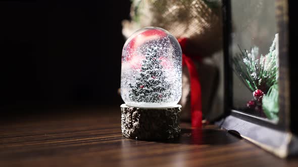 Glass with a model of a Christmas tree