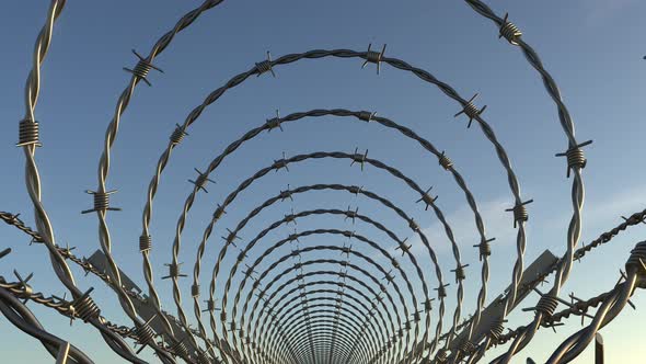 Barbed Wire Spiral Tunnel