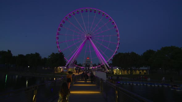 Montreal Ferris Wheel at dusk