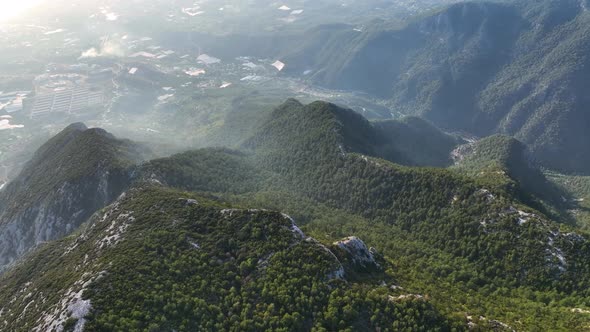 Background Textured Mountains aerial view 4 K