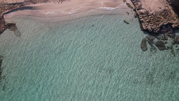 Cala Comte beach in Ibiza, Spain