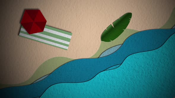 Paper cutout Beach