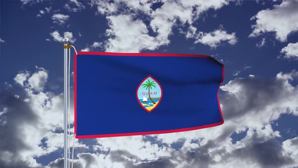 Guam Flag Waving 4k