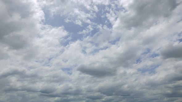 Time lapse of white cloud moving pass around sky background