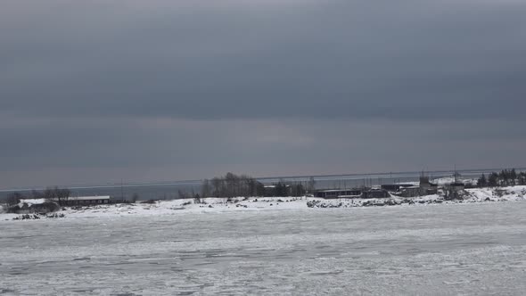 Katajaluoto Island In Finland Covered With Snow Surrounded By Ice   Zoom Out