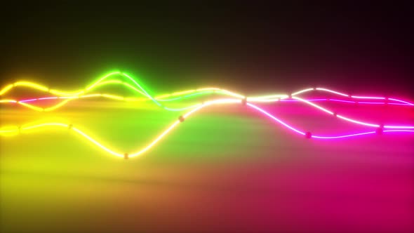 Colorful Bright Neon Glowing Graphic Equalizer