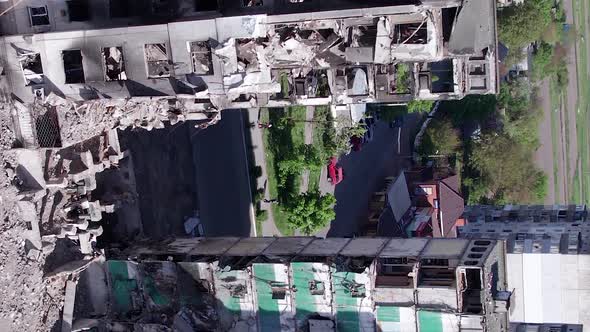 Vertical Video of the Destruction in Borodianka Ukraine During the War