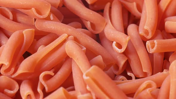 Noodles Made From the Flour of Red Lentils. Close Up,