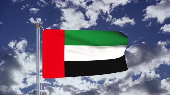 United Arab Emirates Flag Waving 4k