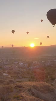 Cappadocia Turkey  Vertical Video of Balloon Launch