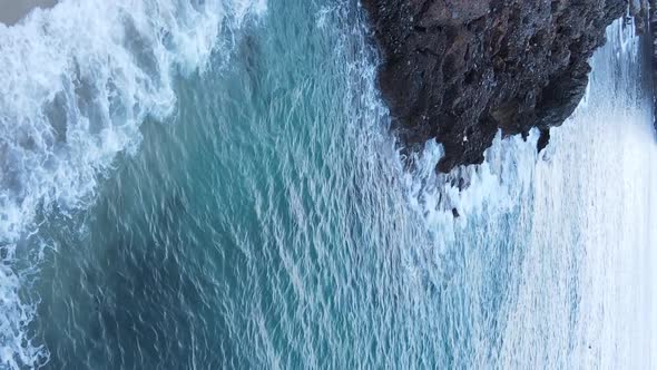 Sea Near the Coast  Closeup Aerial View of the Coastal Seascape