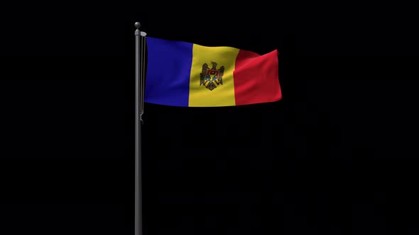 Moldova Flag With Alpha 4K