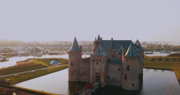 Aerial View Of Muiderslot Castle