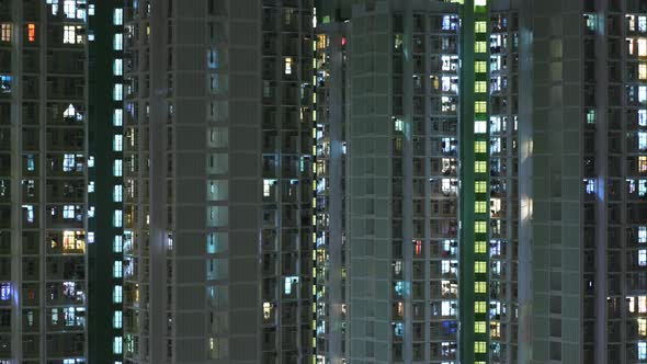 Time lapse of hong kong residential building at night 