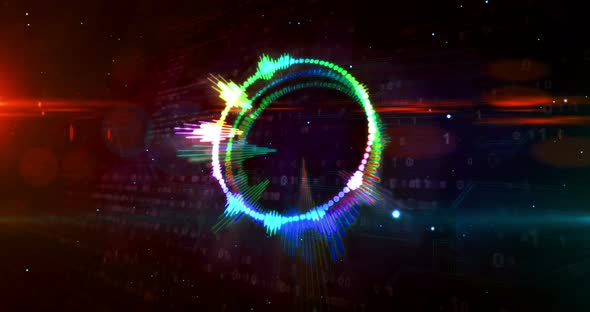 Audio spectrum music neon sign abstract concept