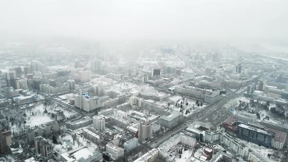 Aerial Photography of a Winter City