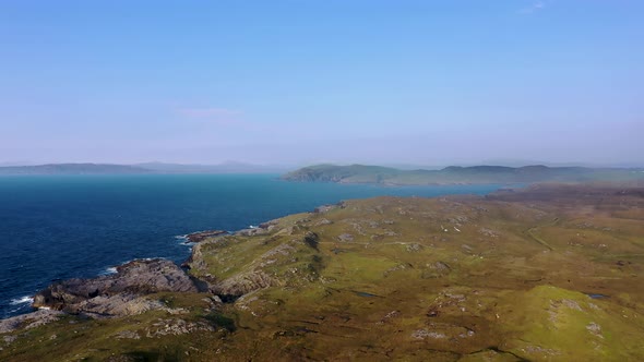 Aerial View of the Coastline at Dawros in County Donegal - Ireland